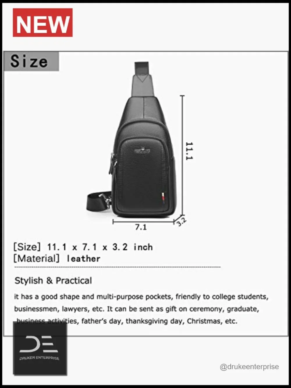 PU Leather Sling Backpack Crossbody Shoulder Bag Travel Daypack